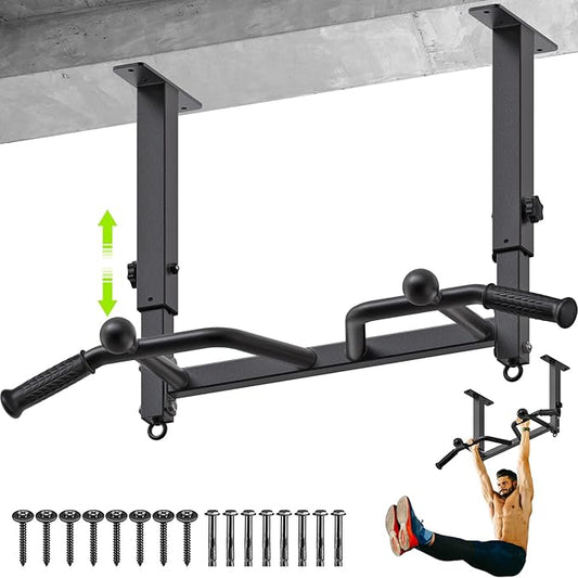 SELEWARE Heavy Duty Welded Pull Up Bar, Versatile Doorway Wall Mount, Joist Mounted, and Ceiling Mounted Chin Up Bars, Thick Metal Sturdy Construction for Full Body Workouts Support 500 lbs