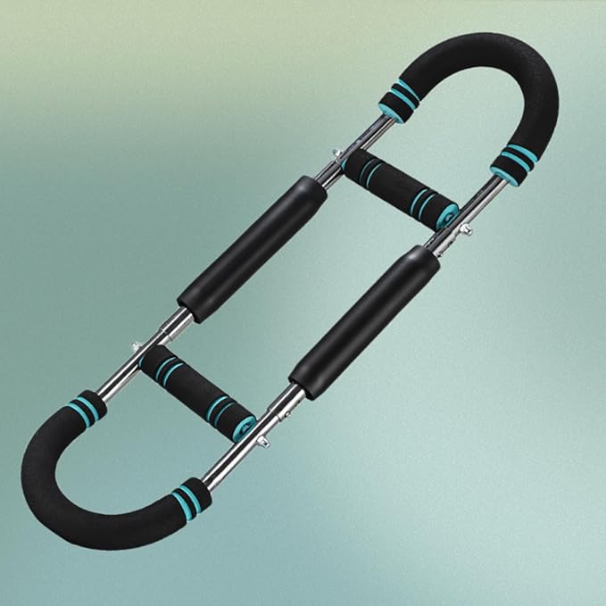 Twister Arm Exerciser 40-100lb,3-Position Adjustable Arm Trainer - Portable Power Twister Bar for Chest & Upper Body Workout, Detachable Home Gym Equipment for Men Women, Blue