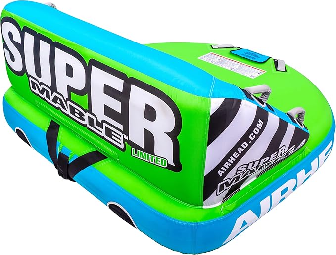 Airhead Mable Inflatable Towable Tube, 1-4 Rider Models, Dual Tow Points, Full Nylon Cover, EVA Foam Pads, Patented Speed Valve, Boat Tubes and Towables