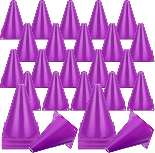 Reginary 40 Pieces 7 Inch Small Cones for Sports Football Bike Obstacle Training Cones Plastic Traffic Roadblock for Sports Skating Indoor Outdoor Activity Construction Party