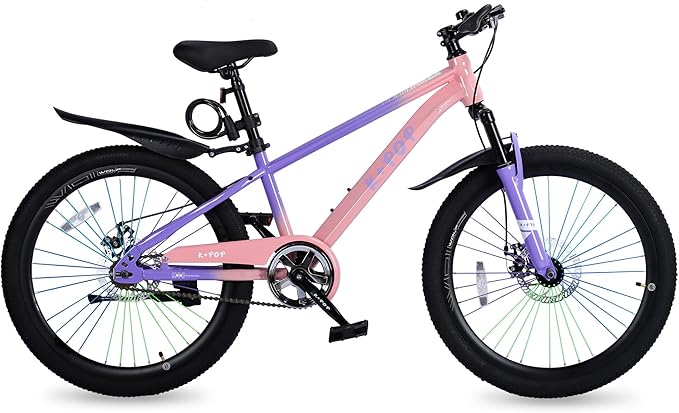 20'' Kids Mountain Bike for 7-10 Years Old Boys Girls, Kids Retro Cruiser Bike Hybrid Kids Bike Carbon Steel/Lightweight Aluminum Frame, Kids' Bicycles for Boys Girls Beginner Level Riders