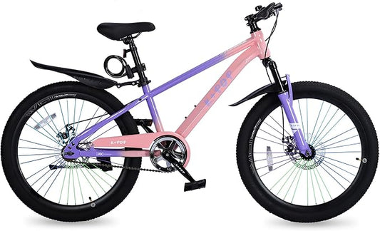 20'' Kids Mountain Bike for 7-10 Years Old Boys Girls, Kids Retro Cruiser Bike Hybrid Kids Bike Carbon Steel/Lightweight Aluminum Frame, Kids' Bicycles for Boys Girls Beginner Level Riders