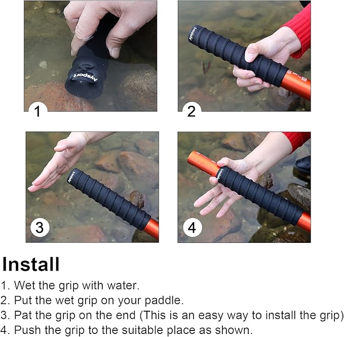Ayaport Kayak Paddle Grips Non-Slip Silicone Wraps Blister Prevention Kayaking Accessories for Take-Apart Paddles