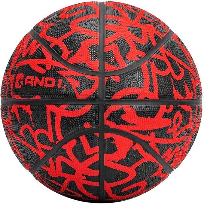 AND1 Fantom Graffiti Rubber Basketball - Streetball for Indoor and Outdoor Use, Deep Channel Construction and Durability