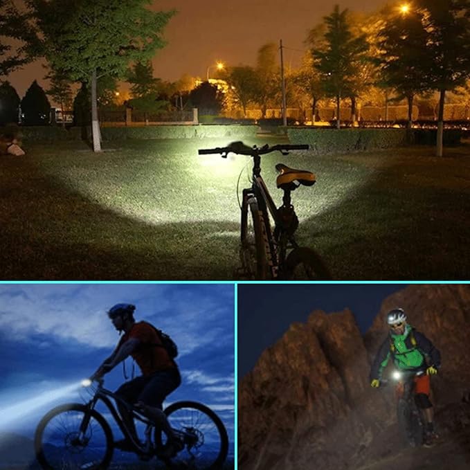 2 Packs Bike Light Set Super Bright Focus Adjustable Front Headlight and Rear LED Mountain Bicycle Light, Mount Included JB866