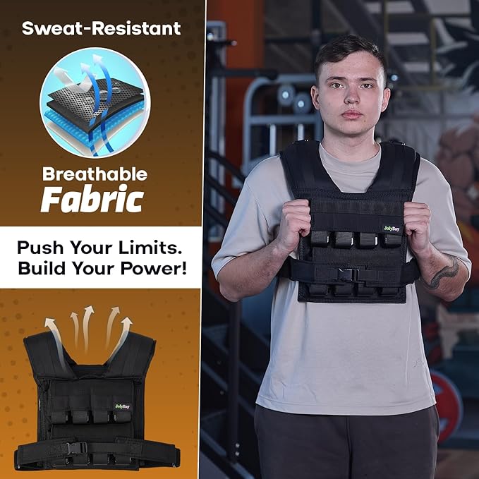 Adjustable Weighted Vest for Men and Women with Removable Weights, Weighted Vests for Posture, 20lbs | 35lbs Durable Body Weight Vest for Walking, Running, Cardio, CrossFit, Strength, and Workout