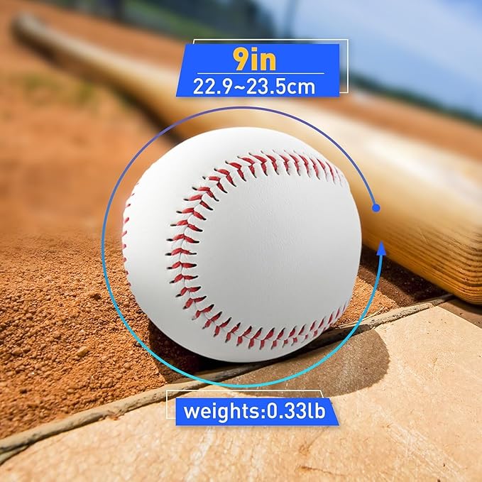 Gracfulcub Baseball Ball, Official Game Baseballs for Youth and Adult Baseball Players Training, Official Size and Weight Suitable for Batting Fielding Hitting Pitching Practice