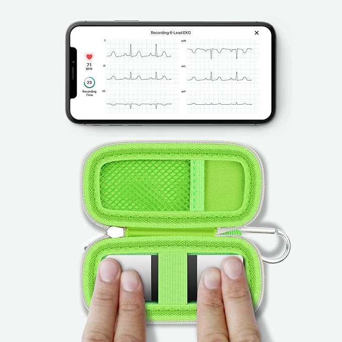 Heart Monitor Case Compatible with AliveCor Kardia Mobile ECG/for KardiaMobile 6L for Apple and Android Device - CASE ONLY (Green)