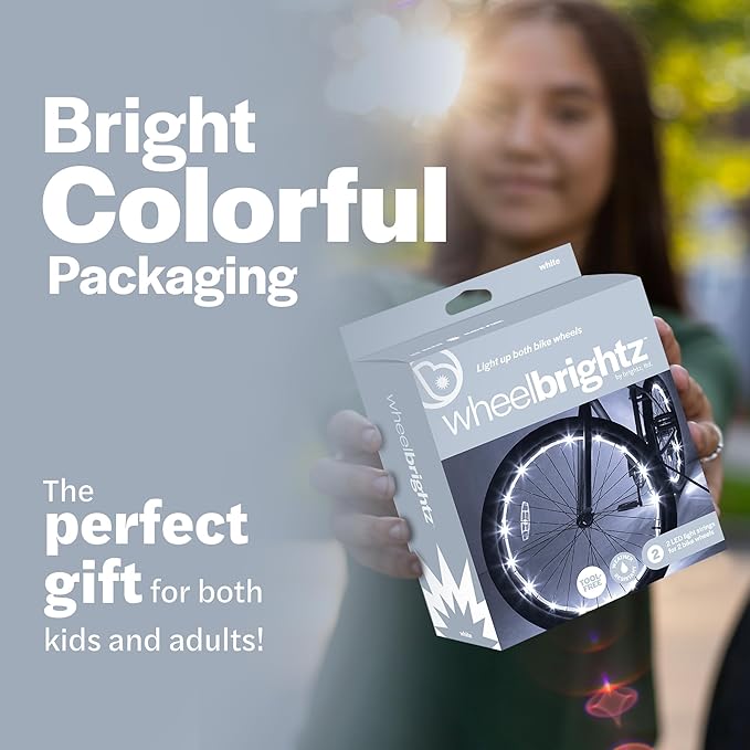 Brightz WheelBrightz LED Bike Wheel Lights - 2025 Edition with Superior Straps & LED-Weatherproof Shield! 14 Colors - Unmatched Durability, Visibility & 48+ Hours of Dazzling Illumination