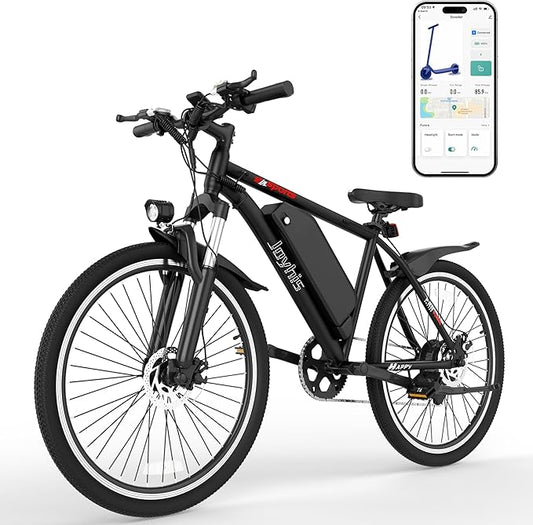 Electric Bike for Adults, 26'' Ebike, Up to 20-60 Miles 22MPH Electric Mountain Bike with 48V Removable Battery, Adjustable Stem, Fenders, Lockable Suspension Fork