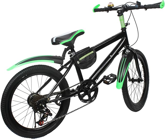 20" Mountain Bike 20 Inch Double Brake Bicycle High Carbon Steel MTB Bike,7-Speed Adult Mountain Bike with Dual Handbrakes and Kickstand