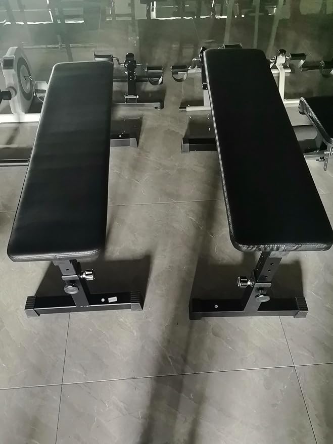 Flat Weight Bench for Weight Training, Easy Assembly Height Adjustable Workout Bench for Weight Training, Home Fitness Strength Training Bench (440lbs)