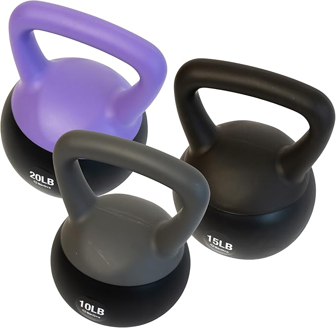 bintiva Soft Kettlebells - Sea and Iron Sand Filled Weights for Women and Men - Color Coded Kettle Bell Sets