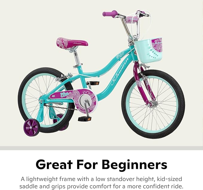 Schwinn Elm and Koen Bike or Balance Bike, 12-20 Inch Bike for Kids Ages 2-13, Black, Blue, Red, Teal, Pink or Purple, SmartStart Ergonomic Design, Adjustable Seat Grows with Child, Training Bicycle