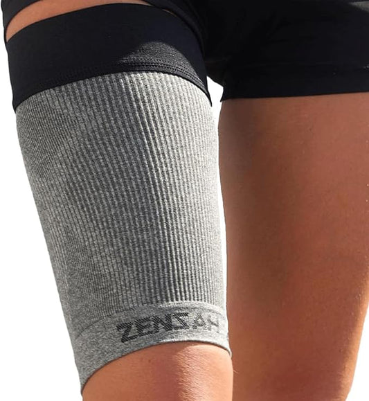 Zensah Thigh Compression Sleeve - Support for Pulled Hamstring, Quad Strain, Groin Compression Wrap for Men and Women