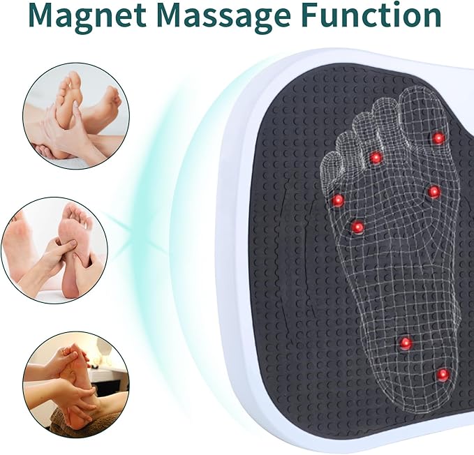 Vibration Plate Exercise Machine - Fitness Platform Vibration Plate for Lymphatic Drainage, Whole Body Shaker Machine Helps Weight Loss & Shaping, Workout Power Waver Vibrate for Women Men