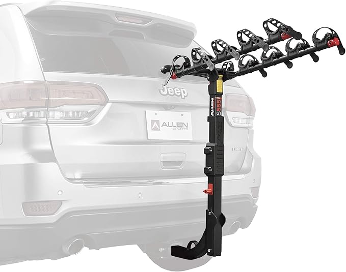 Allen Sports Premier Hitch Mounted 5-Bike Carrier, Model S555 , Black