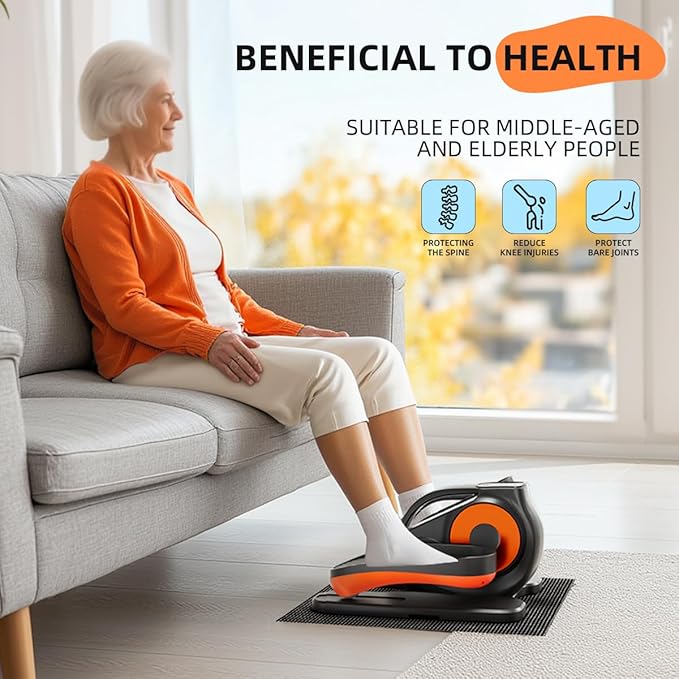 Under Desk Elliptical Machine, Electric Ellipse Leg Exerciser with Remote,Suitable for Leg Exercises for Elderly People ，12 Auto Modes &12 Adjustable Quiet