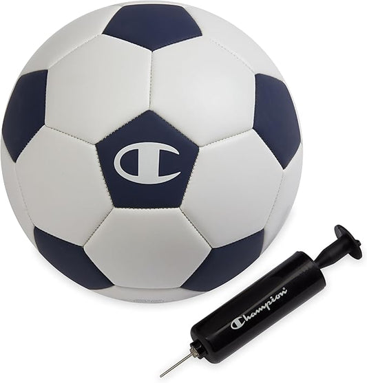 Champion Youth & Adult Soccer Ball - Paneled Design, Enhanced Control, Durable Cover & Butyl Bladder, for Indoor & Outdoor Training, Sizes 3, 4, 5, Includes 6" Pump