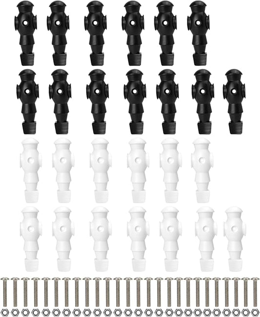 26pcs Foosball Replacement Players, Foosball Table Parts Set Accessories, Soccer Men Player Set, Plastic Replacement Parts for Football Table (13 Black, 13 White)