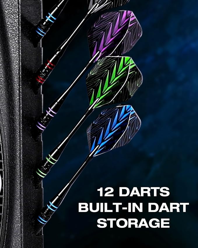 Electronic Dart Board with Bright Score Display, Multiple Games, and Durable Design-Perfect for Family Fun and Competitions-Includes Soft Tip with 12 Darts