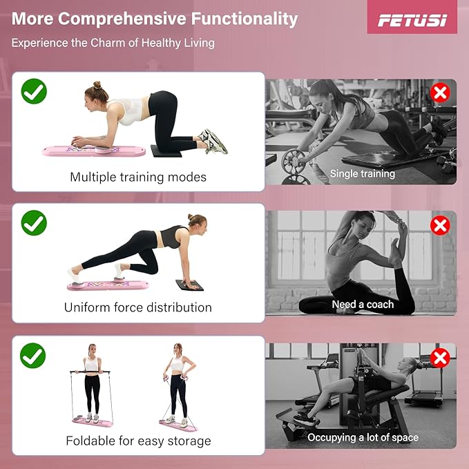 Pilates Board,Foldable Pilates Reformer Sets with Timer,Multifunctional Abdominal Pilates Board for Home Workout Equipment,Portable Ab Board Trainer Pilates Exercise Machine, Pilates Board for Women