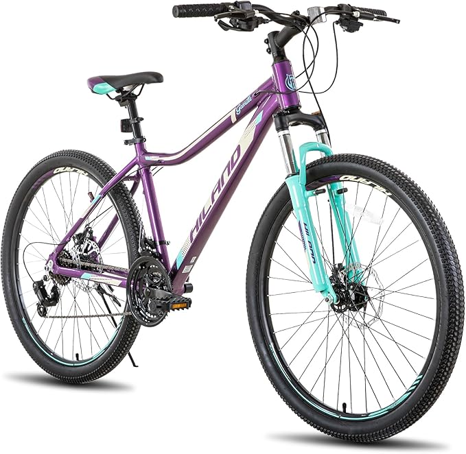 HILAND 20 26 27.5 Inch Mountain Bike for Women Girl, 7/21 Speed with Lock-Out Suspension Fork, Aluminum Frame MTB, Adult Ladies Womens Bike Mens Bicycle