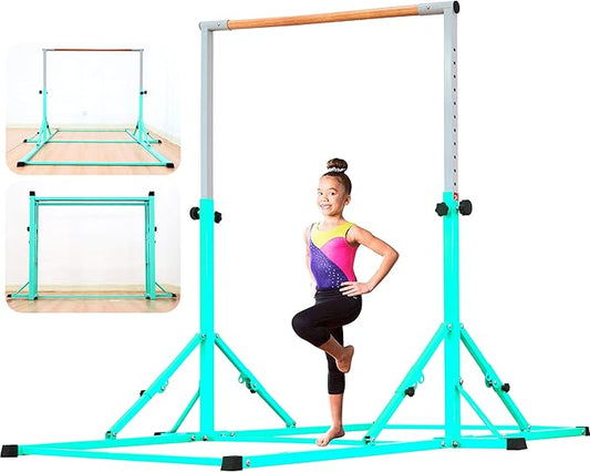 MARFULA Gymnastic Bar for Kid and Teenage Ages 3-25, 5 FT / 8 FT Base Length, 4 FT Width 5 FT Height, Gymnastic Kip Bar Horizontal Bar for Gymnast, Gymnastic Training Equipment for Home and Club Use