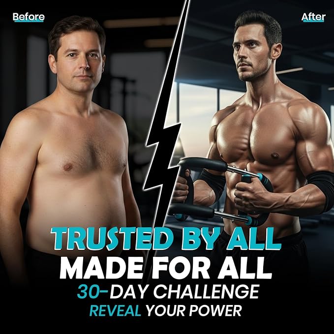 IRON VIBE Twister Arm Trainer for Men – Adjustable Resistance 40-140lb – Ergonomic 27° Chest & Biceps Workout Bar – Portable & Detachable Home Gym Fitness Equipment