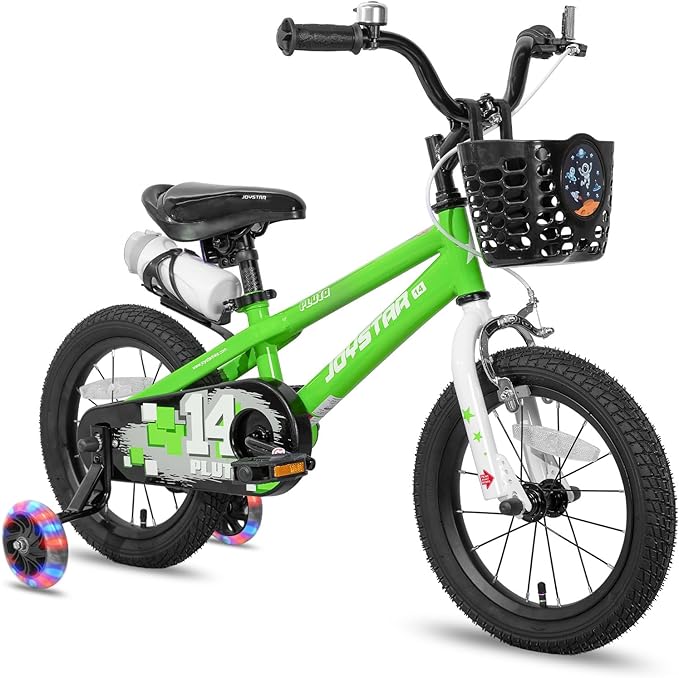 JOYSTAR Pluto 12 14 16 18 20 Inch Kids Bike with Light Up Training Wheels, Kids' Bicycle for Boys Girls Age 3-12 Years, Children Bikes, Multiple Colors