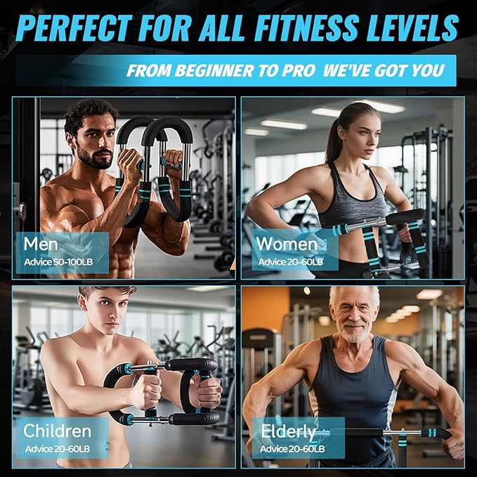 Twister Arm Trainer， Arm Shoulder Chest Workout Equipment 20-100LB Adjustable Strength Trainer Chest Trainer for Men and Women Portable Detachable Home Fitness Equipment