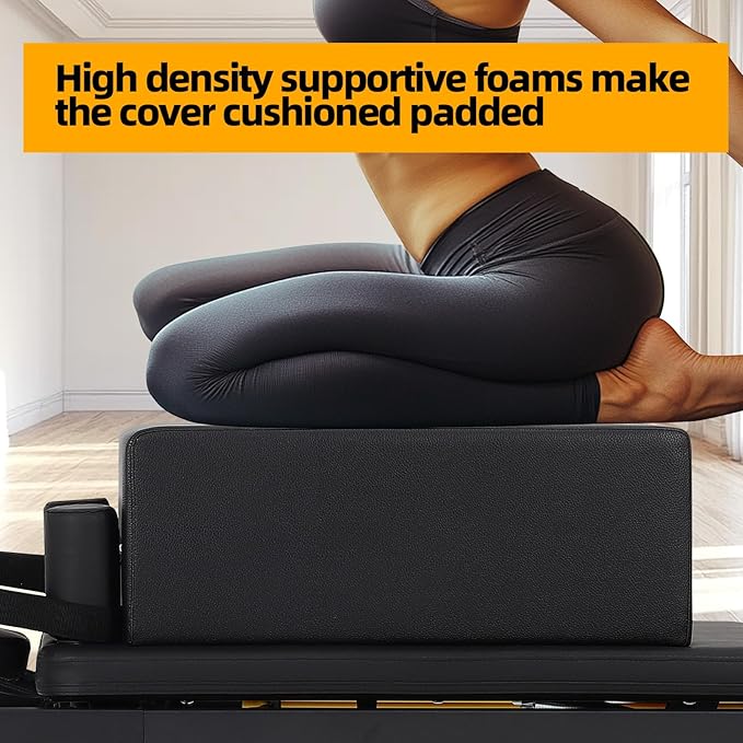GCCSJ Pilates Box for Reformer Workouts, Portable Pilates Sitting Boxs for Pilates Reformer/Board Use, Non-Slip Memory Foam, Home Gym Pilates Accessories for Stretch/Balance, 300LBS Capacity