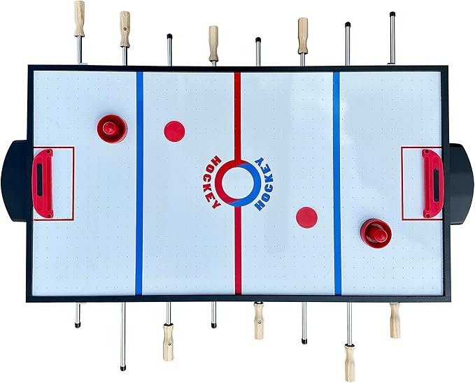 KICK Trio 48″ 3-in-1 Multi Game Table - Combo Game Table Set - Billiards, Air-Hockey, and Foosball for Home, Game Room, Friends and Family!