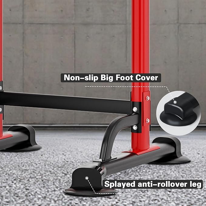 soges Power Tower Pull Up Bar Station, Free Standing Pull Up Rack Dip Station for Home Gym, Height Adjustable Home Strength Training Fitness Workout Equipment