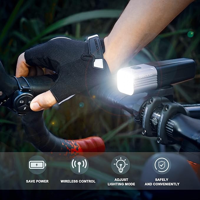 TOWILD BR1000 Bike Lights for Night Riding,1000 Lumen Lightweight Bike Front Light,Long Battery Life,Compatible with Garmin/GoPro Mount,3500mAh Rechargeable&Replaceable Battery,for Commuter Cyclists