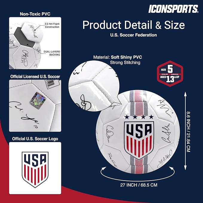 Icon Sports Officially Licensed Tottenham Hotspur Regulation Size 5 Soccer Ball