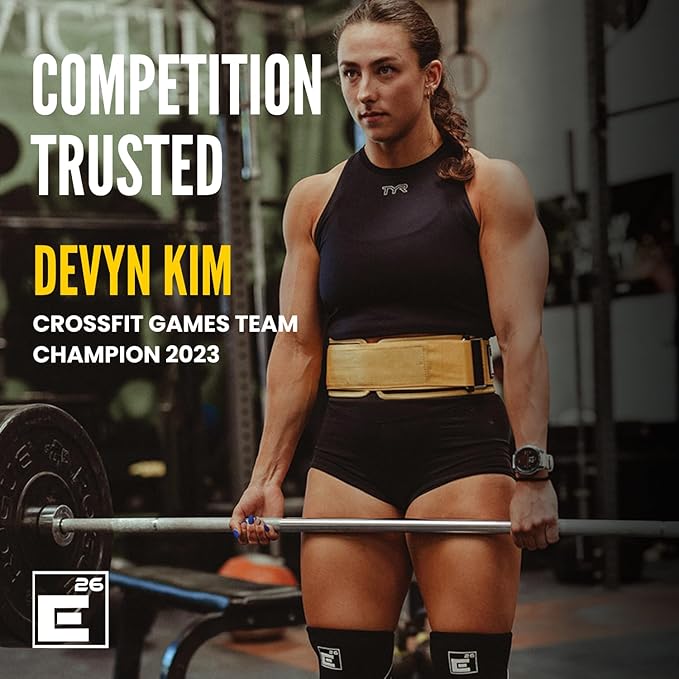 Element 26 Self-Locking Weight Lifting Belt - Premium Weightlifting Belt for Serious Functional Fitness and Olympic Lifting Athletes - Lifting Support for Men and Women - Deadlift Training Belt