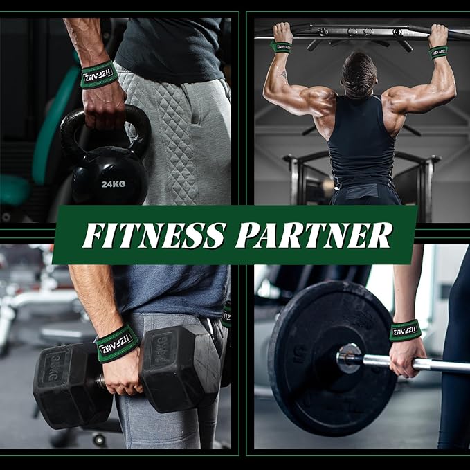 Lifting Straps, Lifting Wrist Straps for Weightlifting, Weightlifting Straps with Padded Neoprene, Gym Straps for Strength Training, Bodybuilding, Weight Lifting Straps for Men and Women