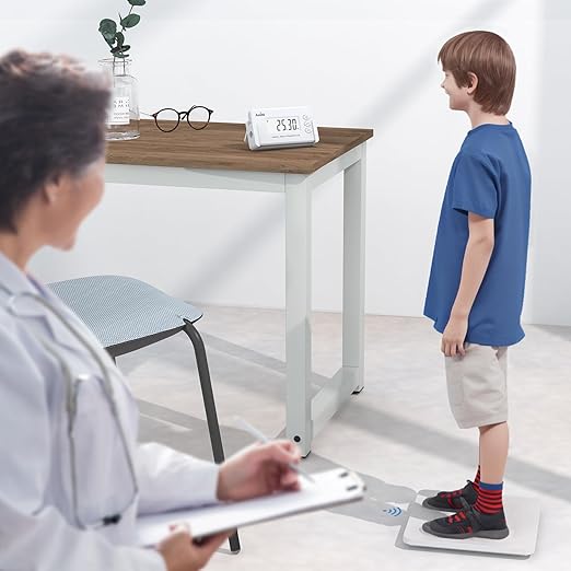 Medical Grade Floor Scale,Ultra Thin Portable Medical Scales for Body Weight,440lbs Heavy Duty Limit for Home, Office,Hospital&Physician Use,with an Easy to Read LCD Display,White