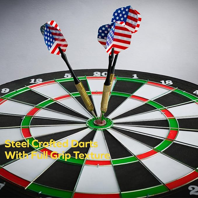 THOUSAND OAKS BARREL CO. | Personalized Dartboard & Cabinet Set with 6 Steel Tip Darts