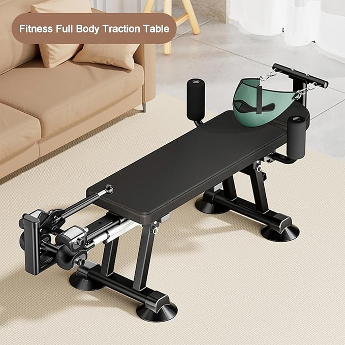 Fitness Full Body Traction Bed, Massage Cervical Traction Bench & Lumbar Traction Bed, Lumbar Decompression Table, Alternative Inversion Traction Table