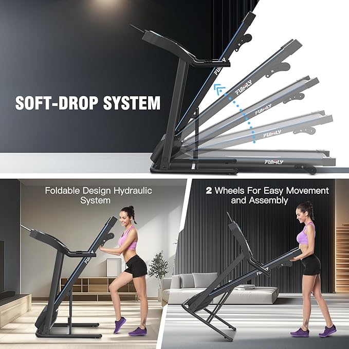 Incline Treadmill Foldable, Smart Portable Treadmills for Home with Body Fat Measurement & Heart Rate Sensor, 3.5HP Heavy Duty Folding Treadmill 400 LB Capacity with Silent Shock Absorption
