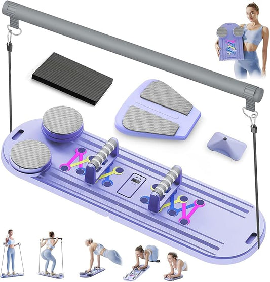 Pilates Board Pilates Reformer Set, Multifunctional Pilates Board for Home Workout, 15-in-1 Flo Pilates Portable Reformer 2025 for Full-Body Exercise