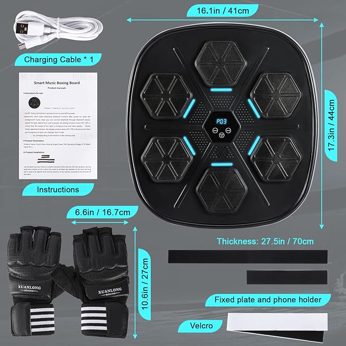 Music Boxing Machine,Boxing Music Machine with Boxing Gloves,Boxing Music Workout Machine,Smart Music Boxing Machine,Boxing Wall Target,9-Level Modes Adjustment (2024Upgrade_Boxing)