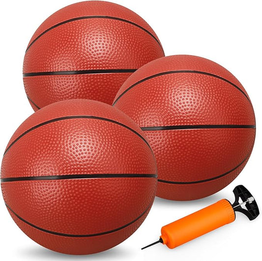 8.6” Water Pool Basketball Set with Pump, Replacement Ball for Basketball Hoop Trampoline, PVC Waterproof Basketballs Floating Toy for Swimming Pool Seaside, Indoor Outdoor Water Games Summer Party