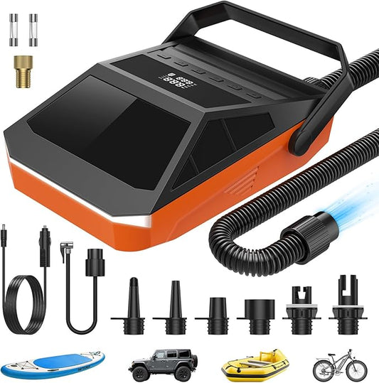 50PSI Paddle Board Pump Electric Portable, SUP Pump for Paddleboard Car Tire with Auto-Off & Deflation Function, 12V DC Car Connector for Stand Up Paddle Boards Kayaks Boats Mattresses Auto Tyre Bike