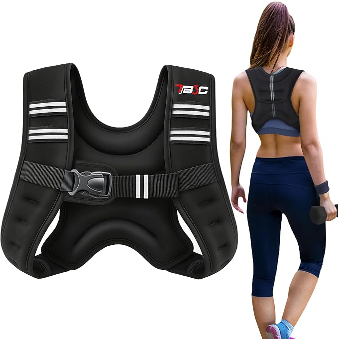 Weighted Vest Woman, 6 LB Womens Weight Vest for Walking, Strength Training Weight Vests for Men, Reflective Stripe Fitness Vest for Workout Running Jogging