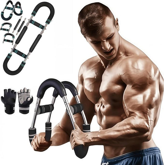 Twister Arm Trainer for Men, Adjustable Arm and Chest Muscle Trainer, 20-60lb 40-90lb 70-110lb Chest Workout Device, Detachable Portable Spring Resistance for Home Gym, Upper Body Workout Equipment