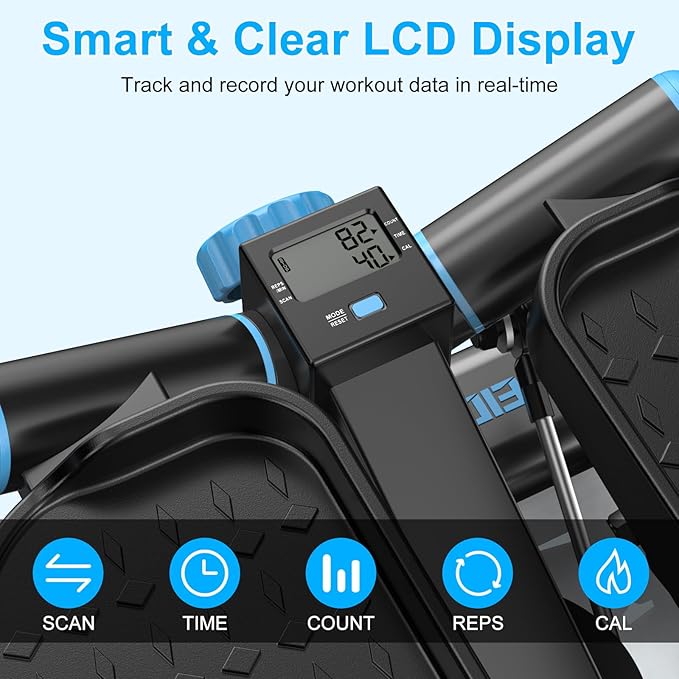 Steppers for Exercise at Home, Twist Stepper with 350LBS Loading Capacity, Mini Stepper with Resistance Bands, Hydraulic Fitness Stair Stepper for Home with LCD Monitor