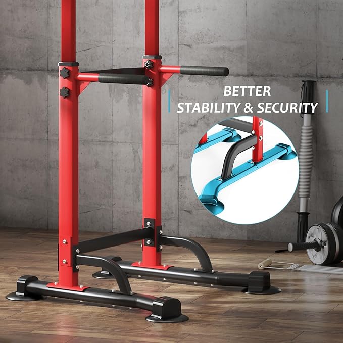 SogesPower Power Tower Dip Station Pull Up Bar for Home Gym Adjustable Height Strength Training Workout Equipment,Pull Up Bar Station